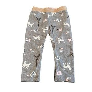 Carters Paris French Eiffel Tower poodle sparkle Leggings 12 months baby​
